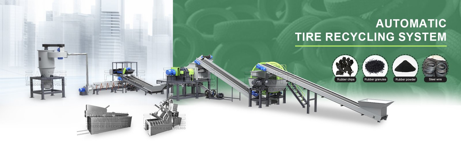 Low Automatic Tire Recycling System