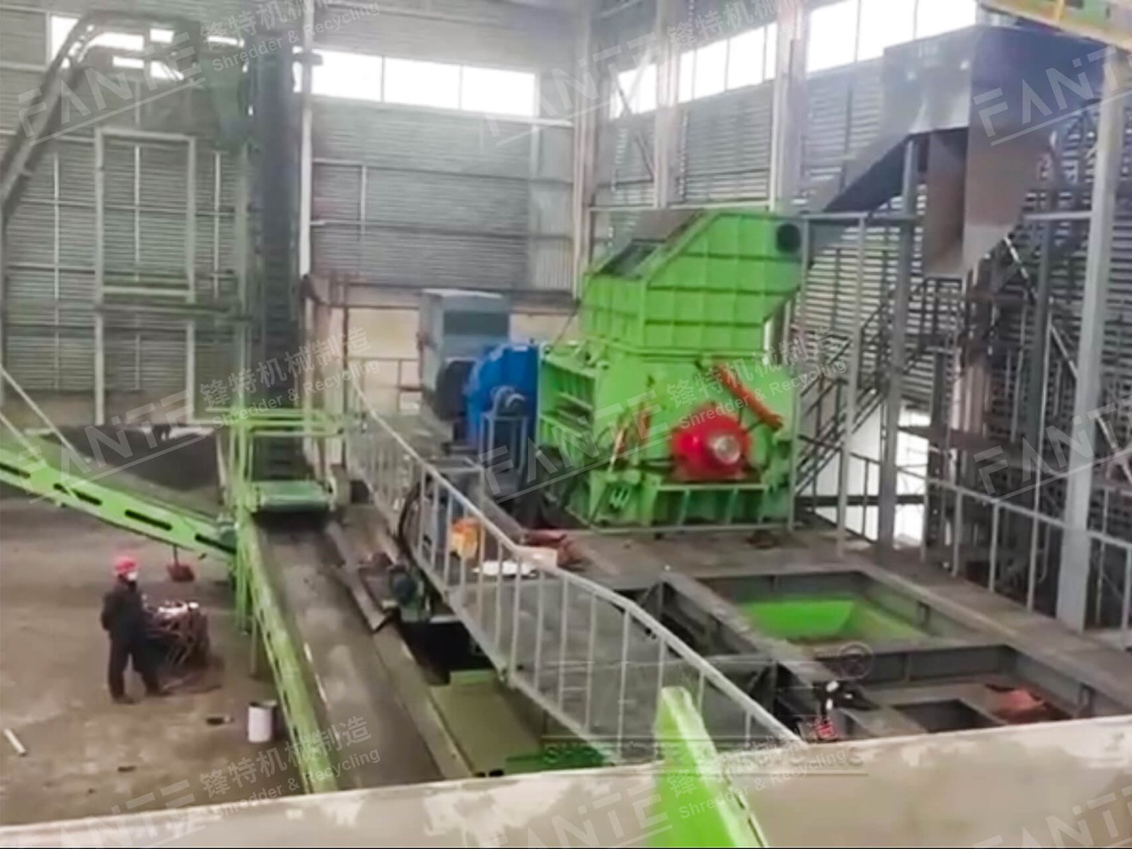 Tire recycling machine case site in hubei, china