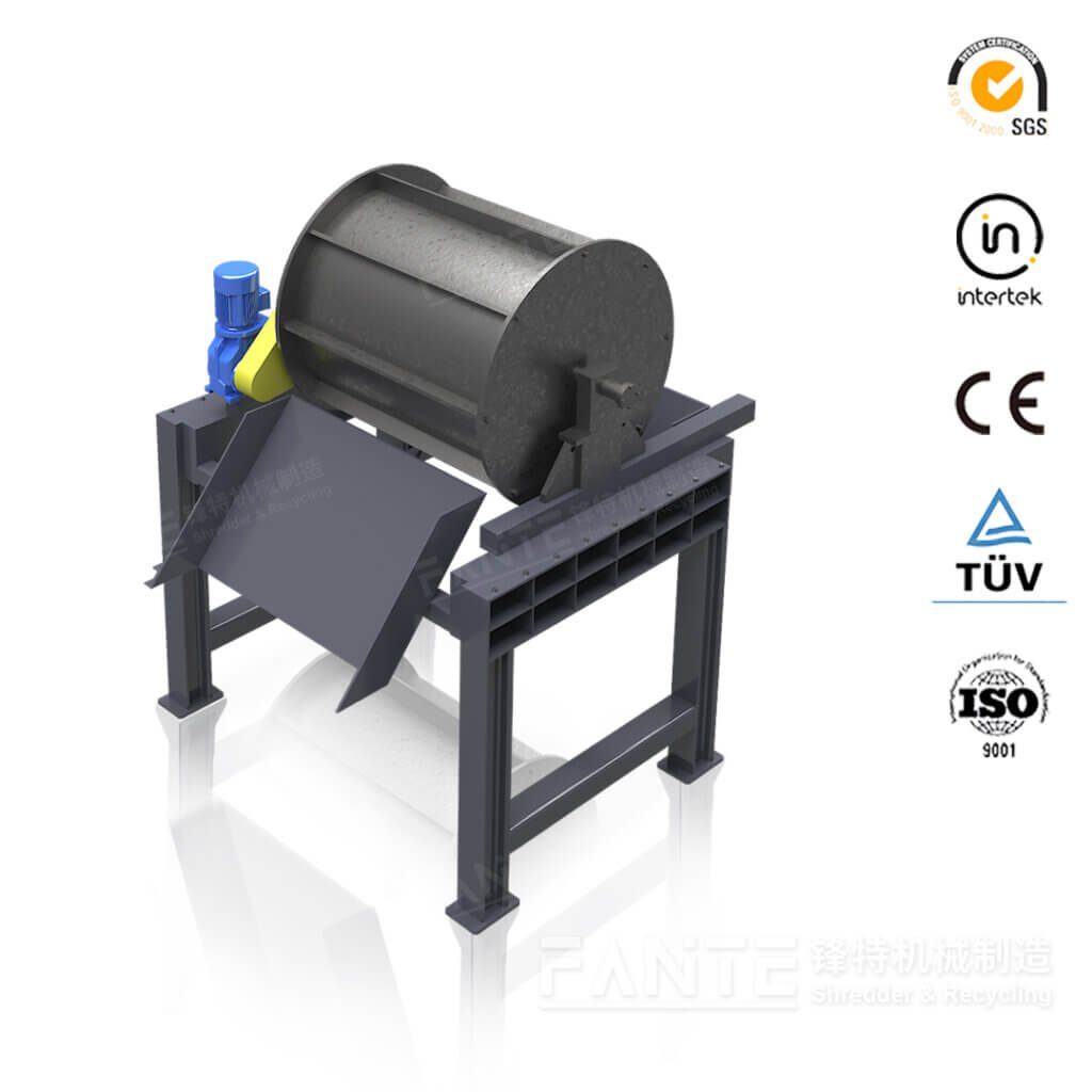 The magnetic separator is a crucial component in our waste tire recycling line, specifically designed to remove steel wires from rubber granules with high efficiency.