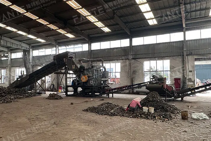 Metal recycling machine case site in shandong, china