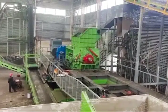 Machine de recyclage de pneus site de cas dans le hubei, chine
