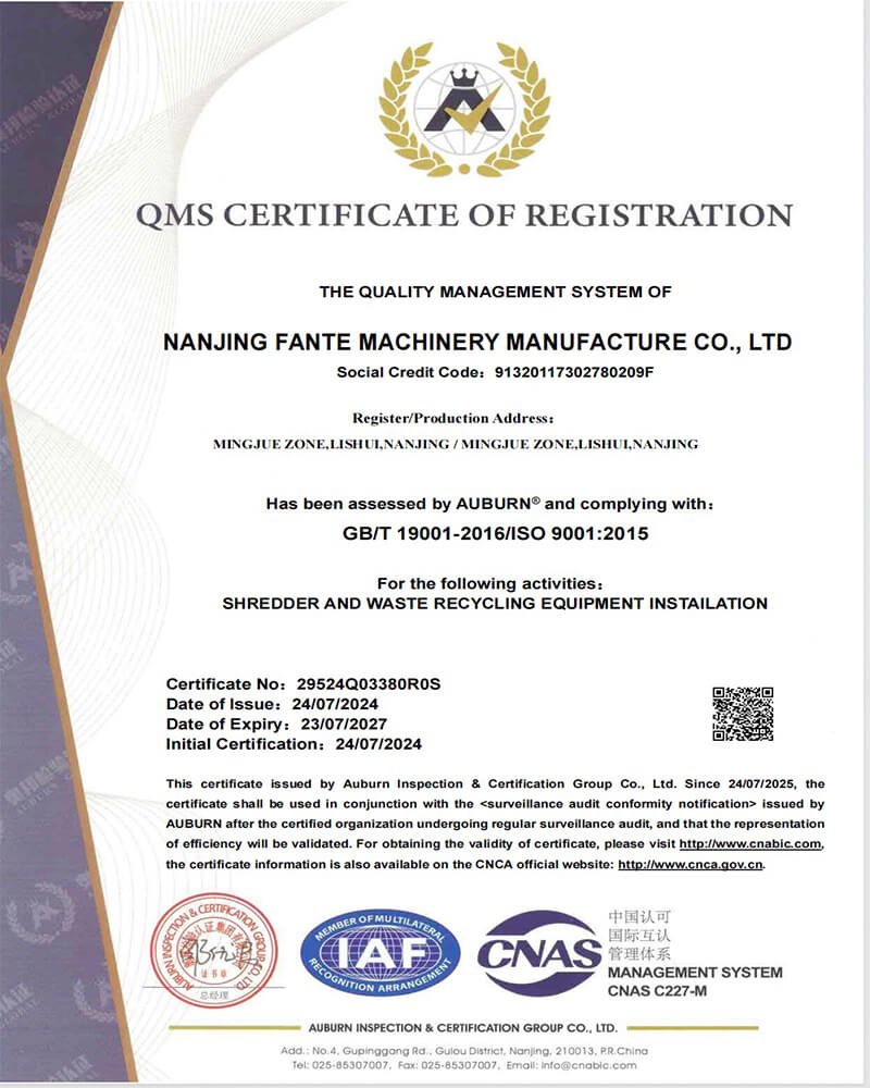 fante machinery ISO