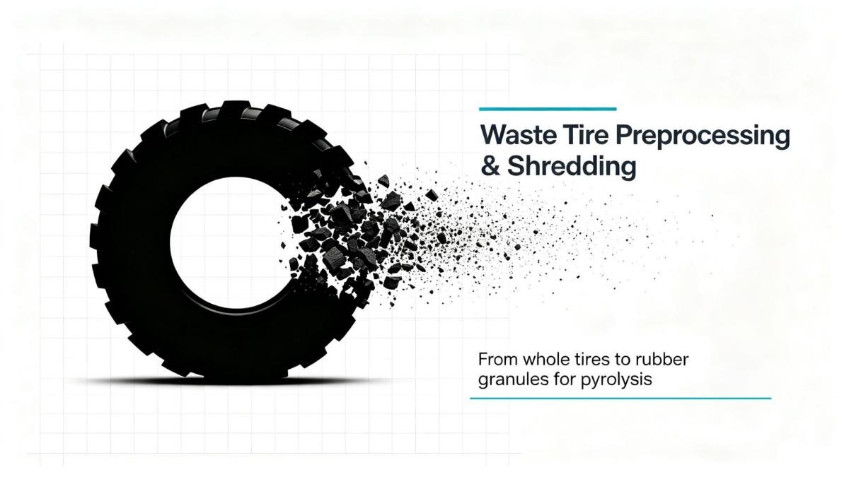From whole tires to rubber granules for pyrolysis