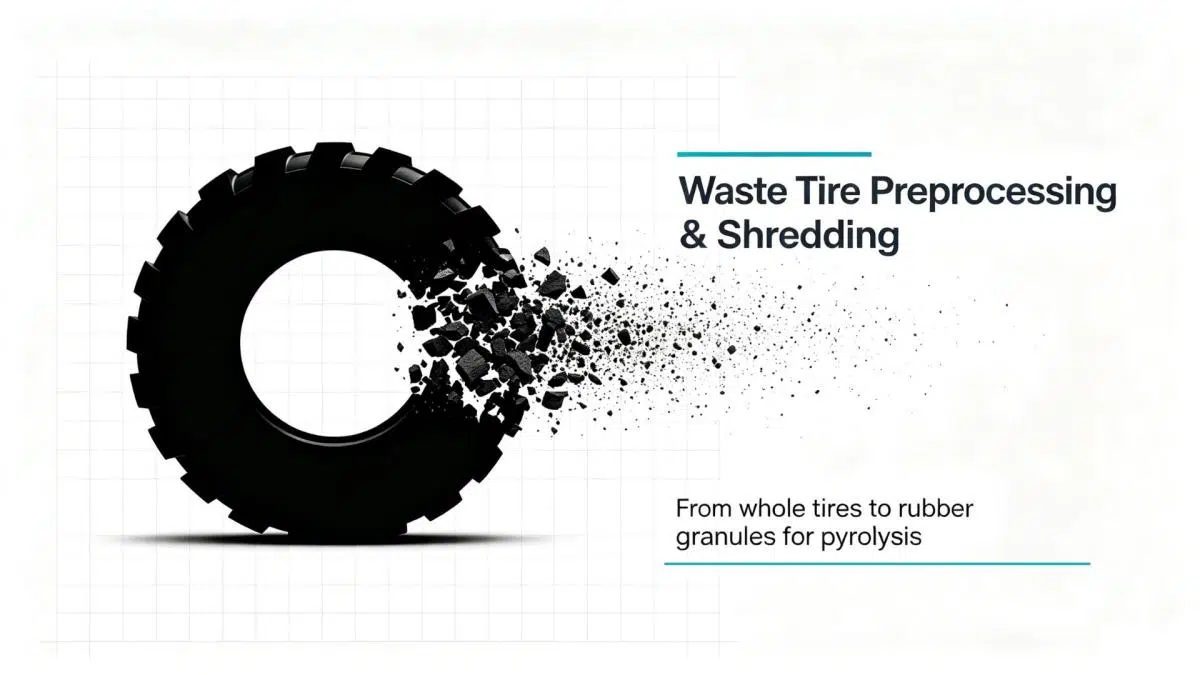 From whole tires to rubber granules for pyrolysis