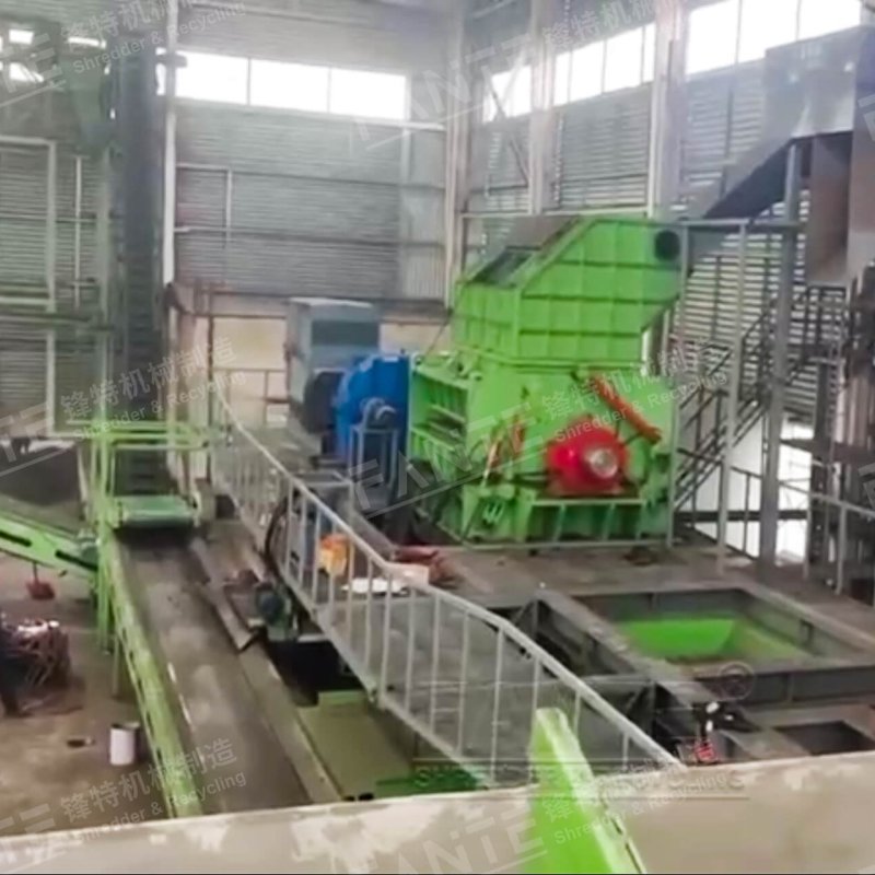 Tire recycling machine case site in hubei, china